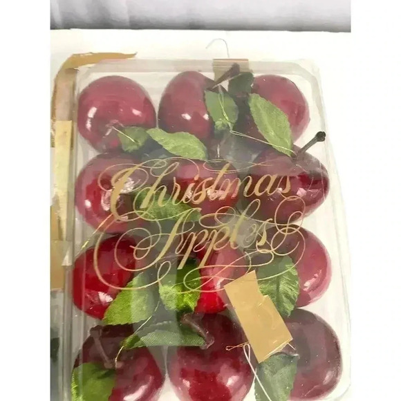 VTG 5 Boxes Christmas Ornaments Apples Foil Commodore Imported Candy Stripes - Picture 4 of 15